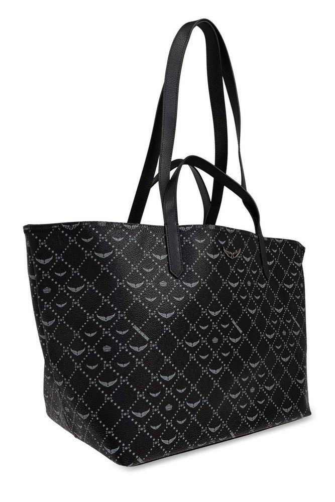 Zadig & Voltaire Z Monogram Xl Shopper Bag in Black | Lyst