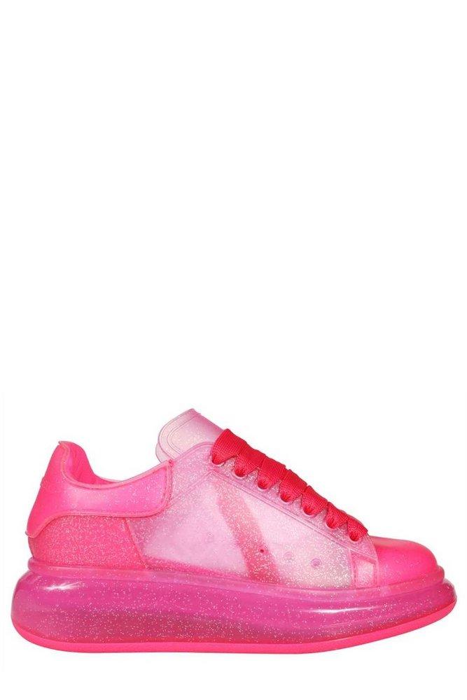 Alexander McQueen Oversized Glitter Laceup Sneakers in Pink Lyst