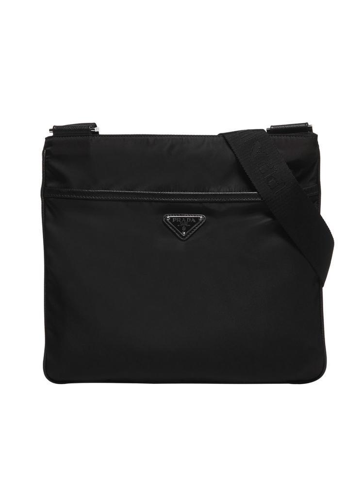 Prada Synthetic Logo Messenger Bag in Black for Men - Save 22% - Lyst