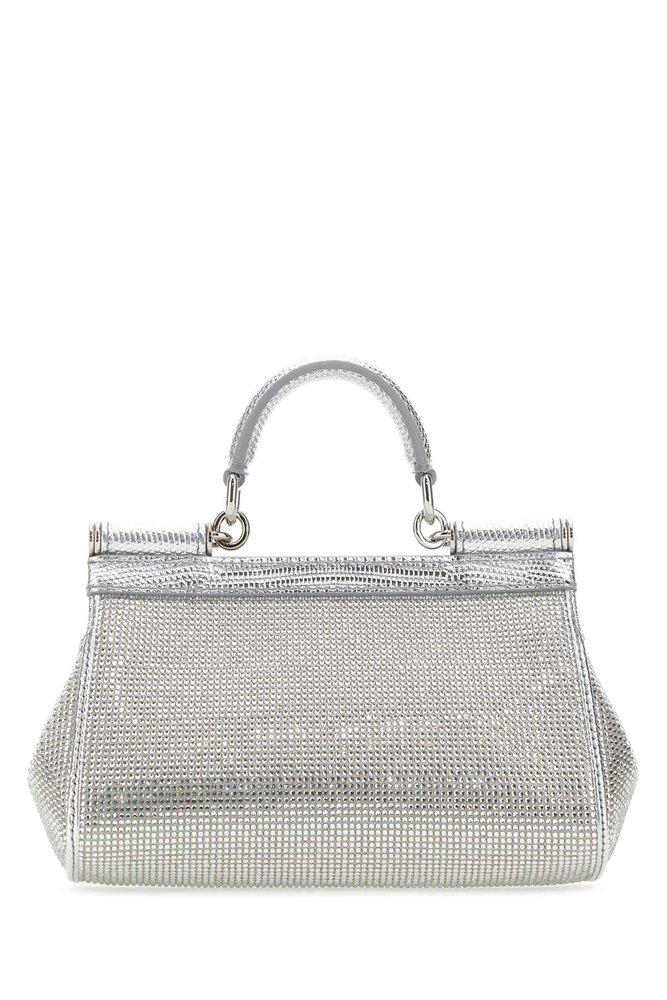 Dolce & Gabbana X Kim Sicily Small Embellished Shoulder Bag - Silver