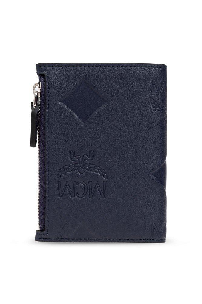 MCM high-quality Logo Embossed Zipped Wallet in