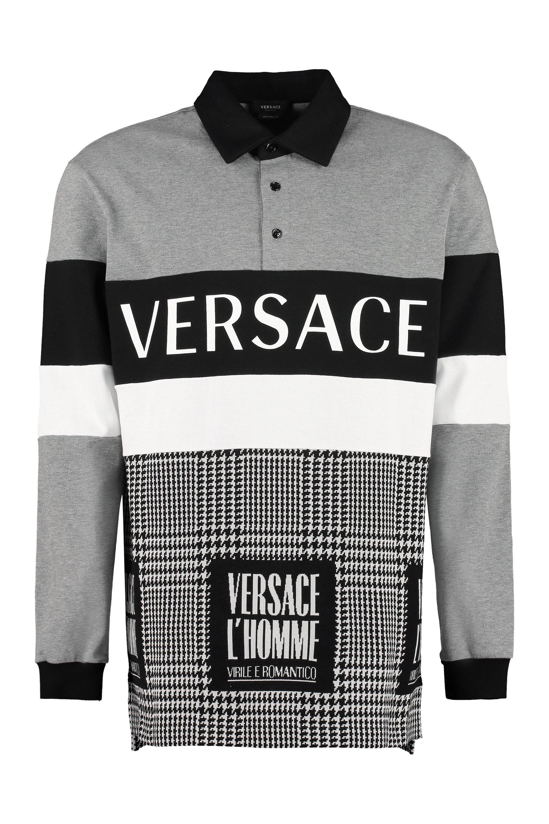mens versace long sleeve polo