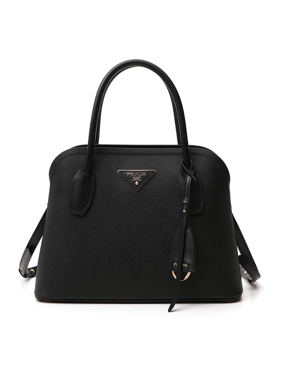 Prada Leather Small Matinée Handbag in Black Lyst