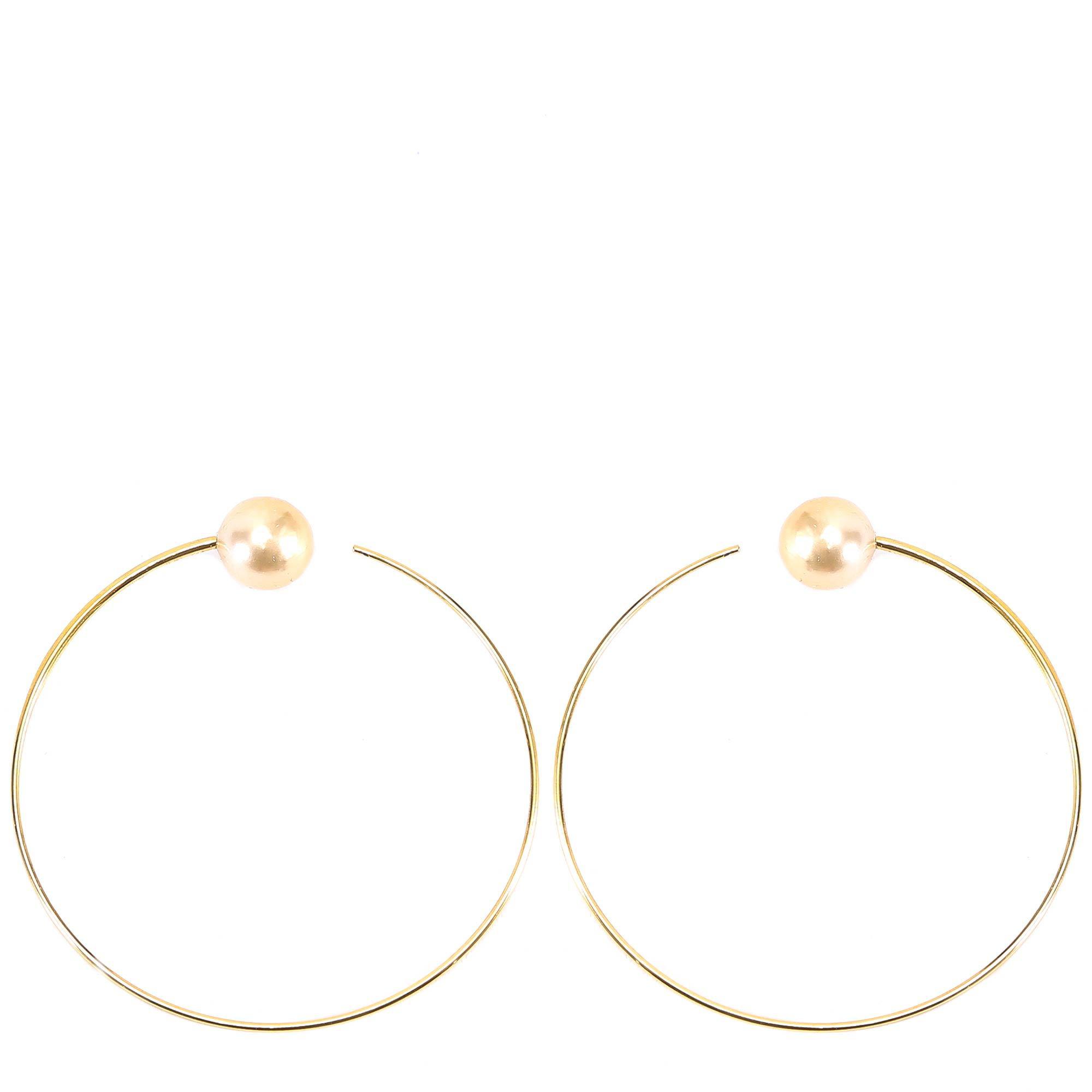 pearl and gold hoop earrings