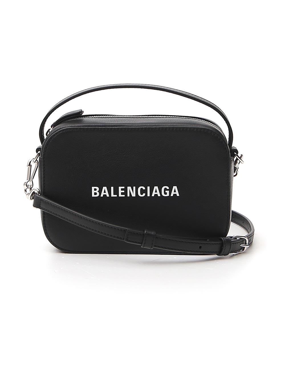 Balenciaga Leather Everyday Xs Logo Camera Bag in Black - Lyst