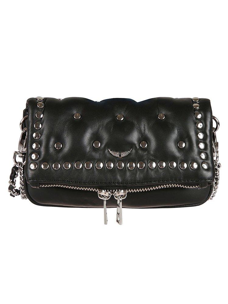 Zadig & Voltaire Stud-detailed Shoulder Bag in Black