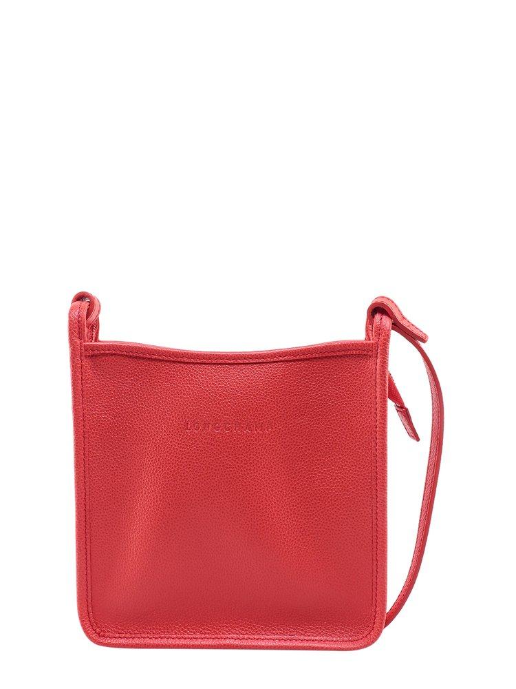 Longchamp Le Foulonné Logo Debossed Crossbody Bag in Red Lyst