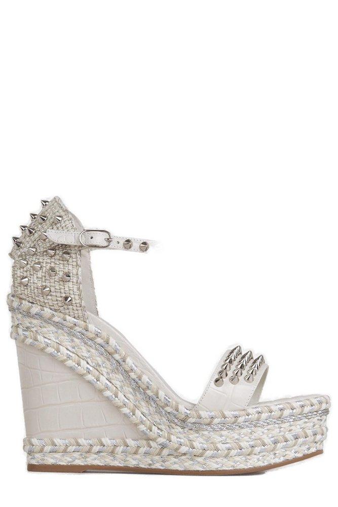 Christian Louboutin Madmonica Wedge Sandals in Grey | Lyst