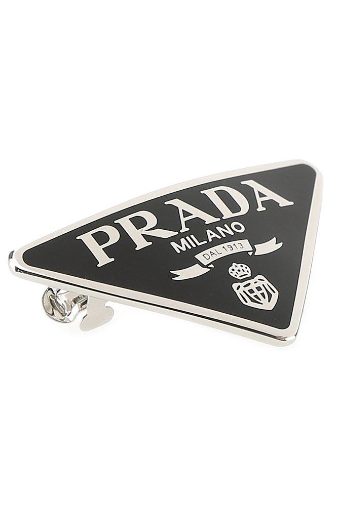 PRADA vintage hair clip appraised triangle logo 2set