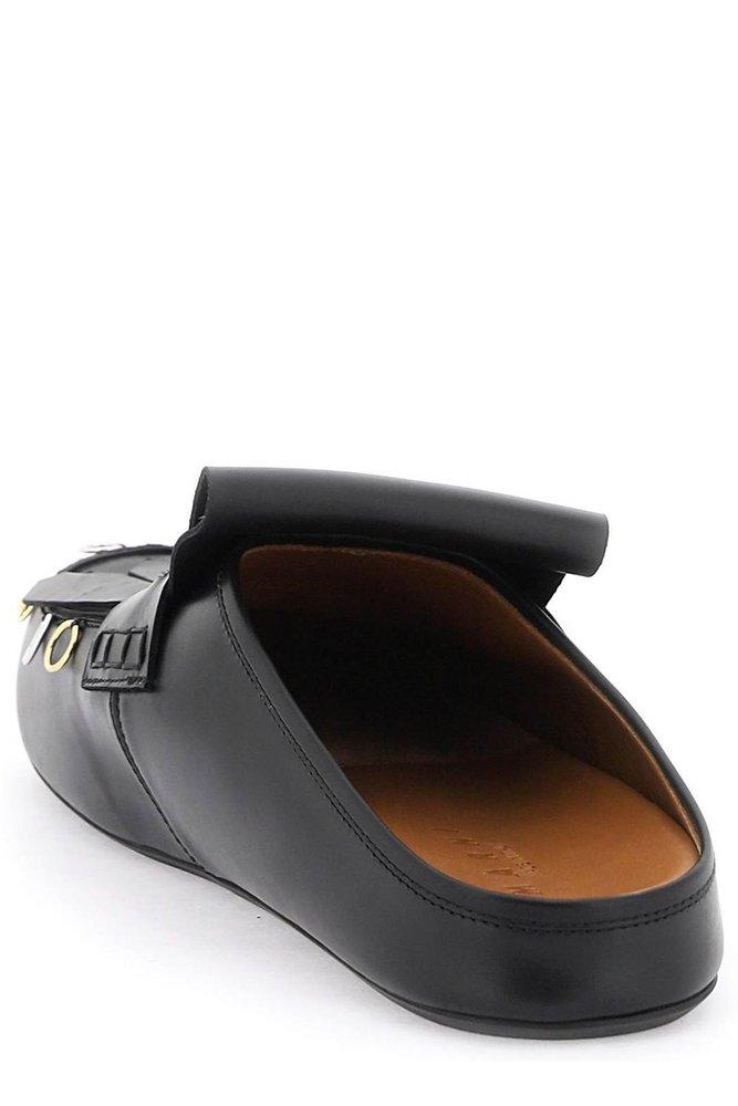 Marni logo-print round-toe loafers - Orange