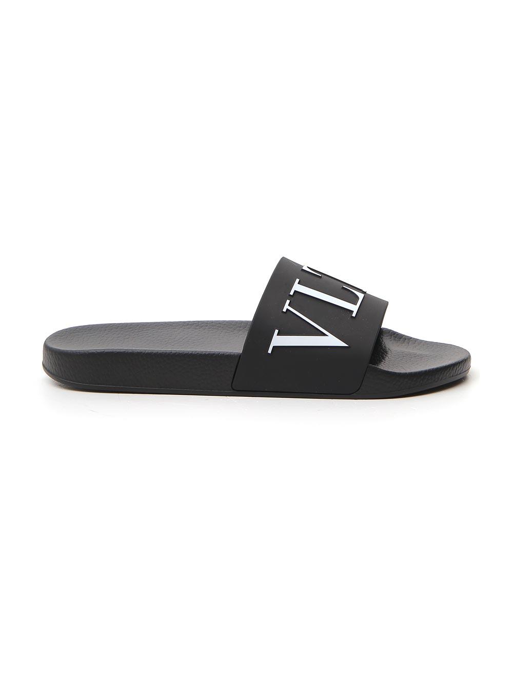 Valentino Rubber Vltn Slider Sandals in Black for Men - Lyst