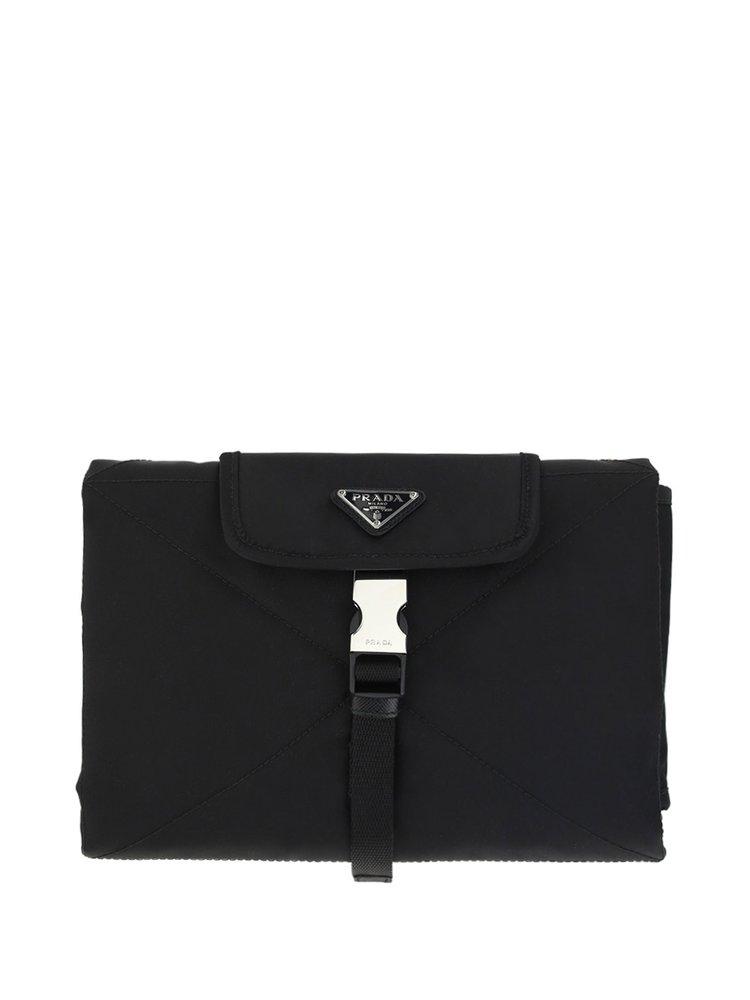 Prada Triangle Logo Plaque Baby Changing Bag in Black | Lyst UK