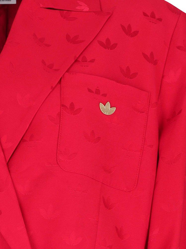 adidas Originals Monogram-Jacquard Double-Breasted Blazer in