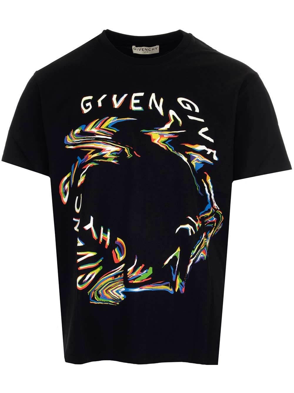 Givenchy Cotton Glitch Printed T-shirt in Black for Men - Lyst