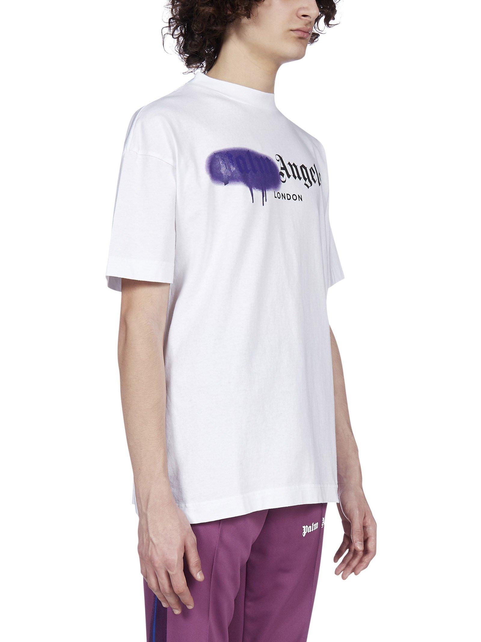 White and purple palm angels best sale shirt