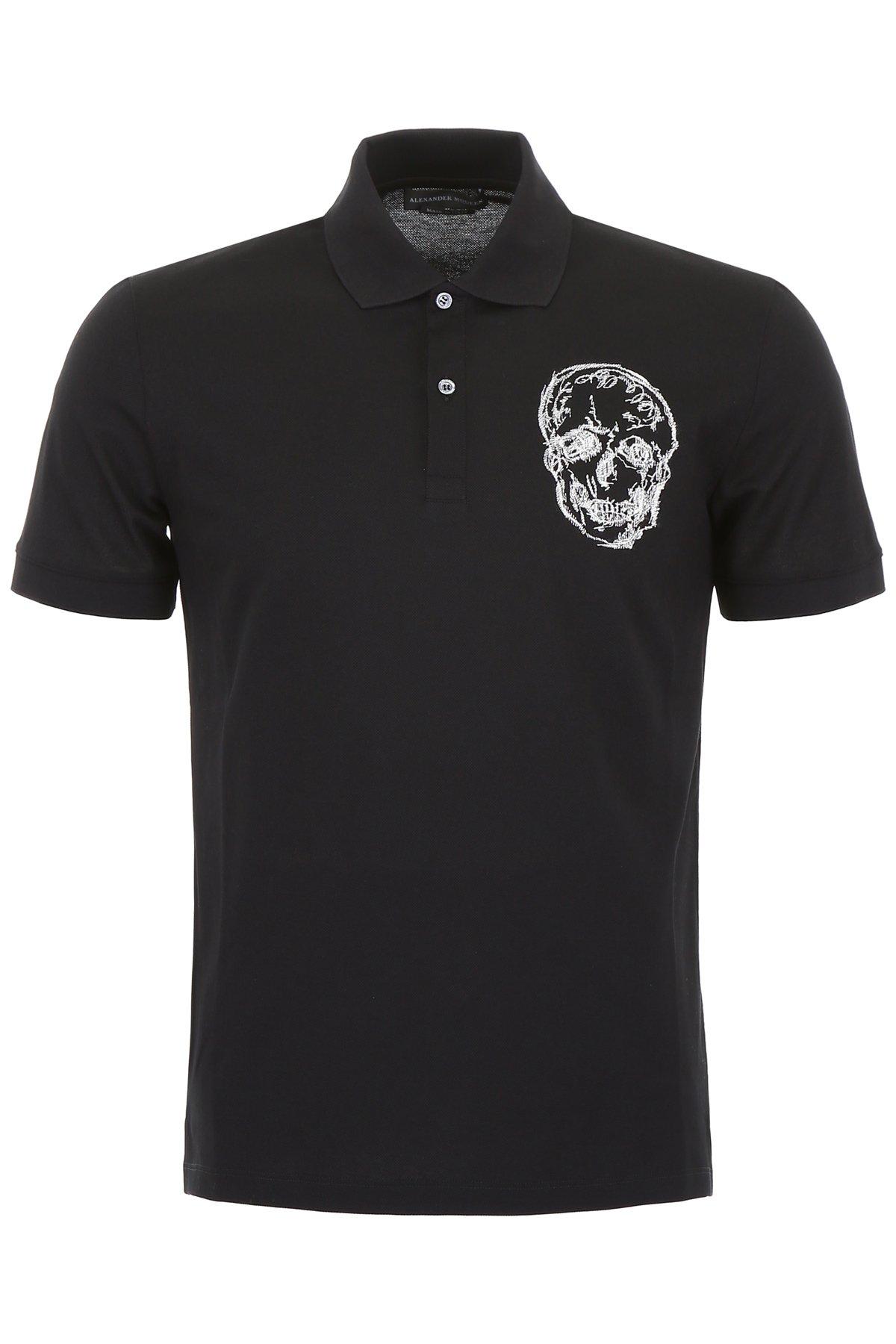 Alexander McQueen Cotton Skull Polo Shirt in Black for Men - Save 40% ...