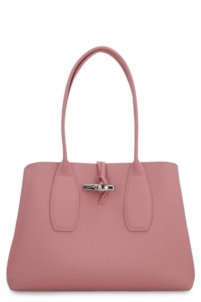 PINK LONGCHAMP ROSEAU - BAG WITH FABRIC HANDLE AND SHOULDER STRAP  (10058HCN)