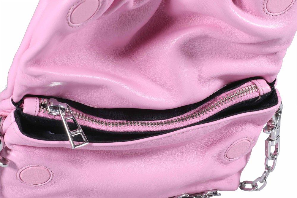 Zadig & Voltaire Rock Grained Double-Strap Clutch Shoulder Bag  SKAP2001F Pink