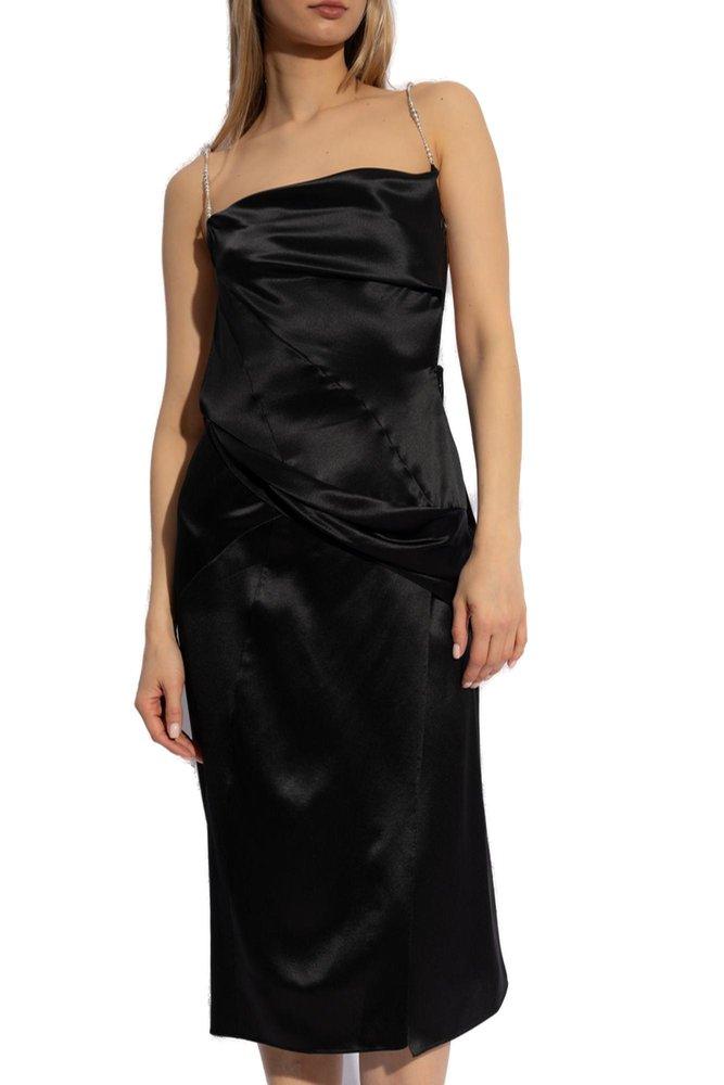 ワンピース Givenchy Strapless Draped Mini Dress With Chain Givenchy Strapless Draped Dress With Chain In Polyamide In