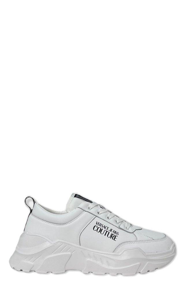 Versace Jeans Couture Leather Logo Printed Lace-up Sneakers in White for  Men | Lyst