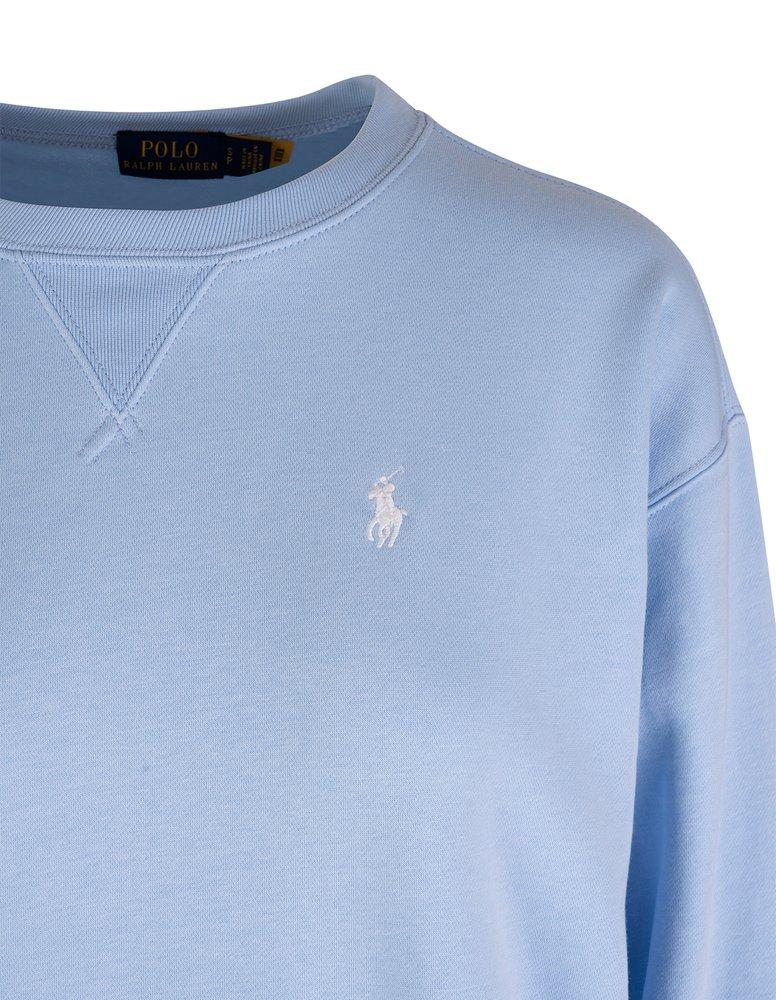 Blue polo crewneck sweatshirt sale