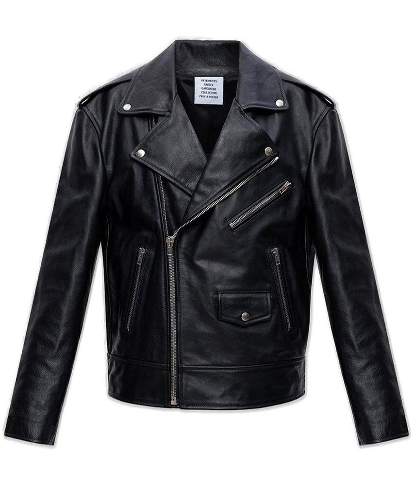 Vetements Oversized-fit Biker Leather Jacket in Black | Lyst Canada