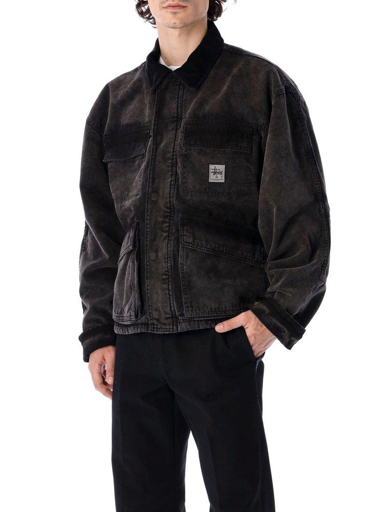 Stussy Washed Canvas Shop Jacket in Black for Men | Lyst