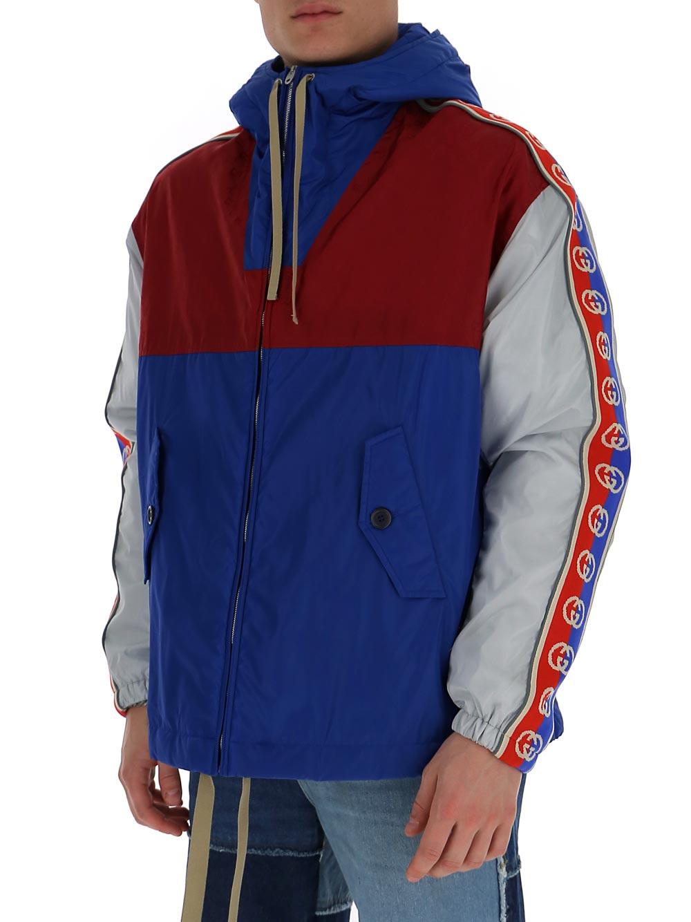Gucci GG Stripe Reflective Jacket in Blue for Men | Lyst