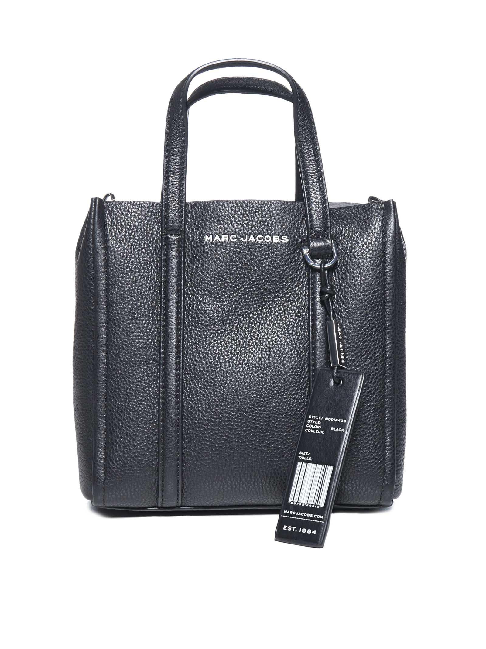 Marc Jacobs Leather The Mini Tag Tote Bag in Black - Lyst