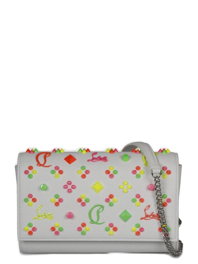 Christian Louboutin Paloma Fold-Over Embellished Clutch Bag