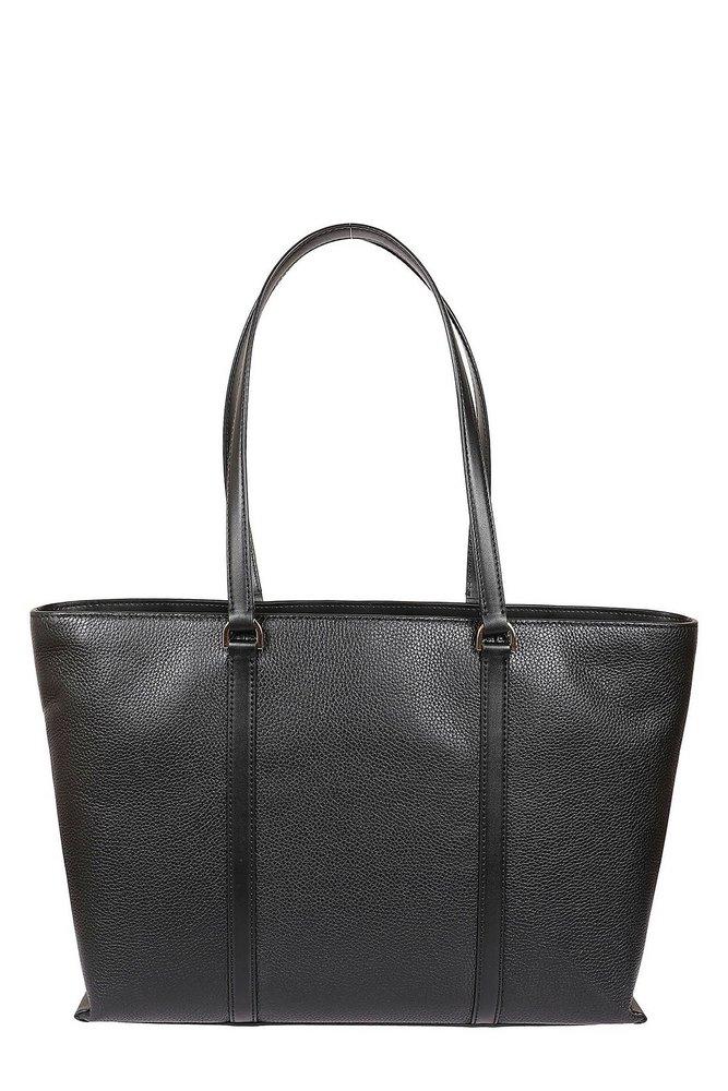 トートバッグ Michael By Michael Kors Black Leather Large Temple Shopping MICHAEL Michael Kors Temple Large Leather Tote Bag in Black