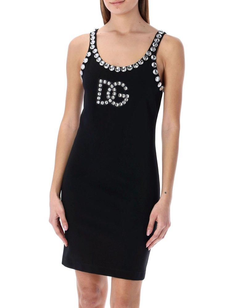 Dolce & Gabbana Crystal-embellished Dg Detailing Mini Dress in 
