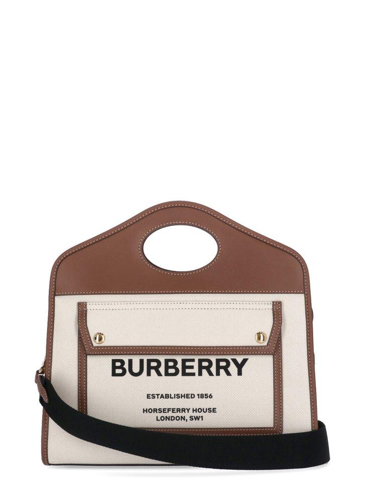 Burberry Pocket Two-tone Small Tote Bag