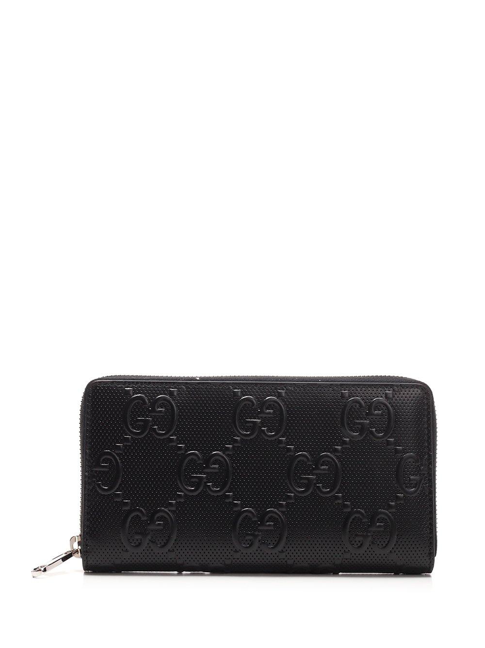 Gucci Leather GG Embossed Wallet in Black for Men - Lyst