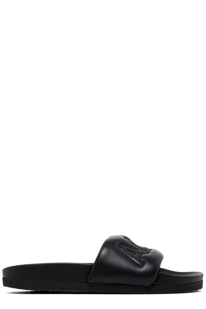サンダル・ミュール AMBUSH SS21 LEATHER SLIDE SANDALS (BWIC001_S21LEA0011000) Ambush Leather Slide Sandals - Black - Women