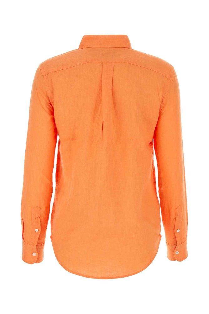Tシャツ・カットソー Ralph Lauren SS25 Fluo orange linen shirt (710966294 013) Polo Ralph Lauren Fluo Orange Linen Shirt | italist, ALWAYS