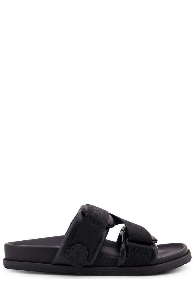 Moncler Mon Summer Leather Sandals With Nylon Details in