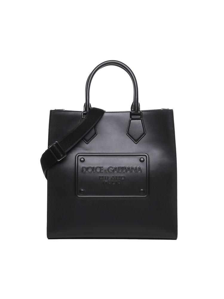 Dolce & Gabbana Logo Debossed Tote Bag in Black for Men | Lyst
