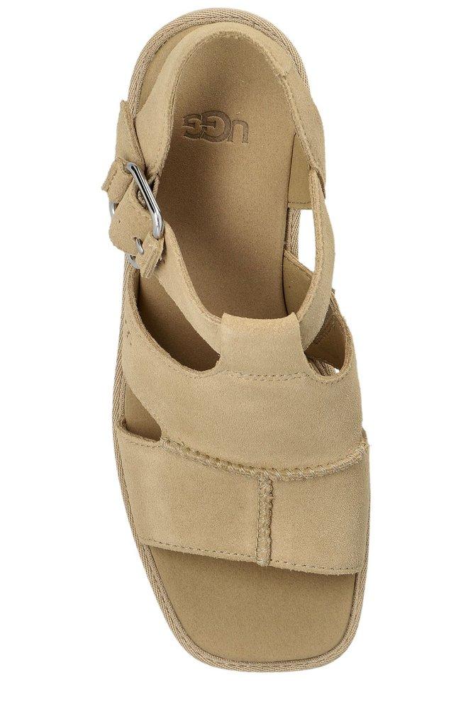UGG New Heights Platform T-Strap Sandals in Natural | Lyst