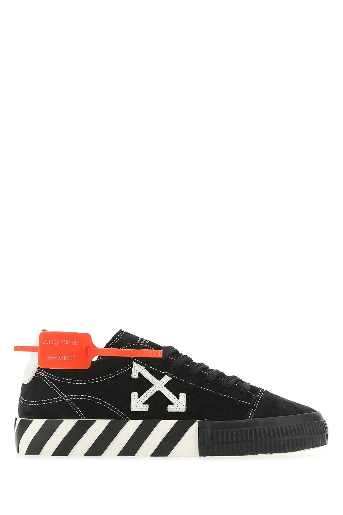 Off-White c/o Virgil Abloh Leather Low Vulcanized Sneakers in Black - Lyst