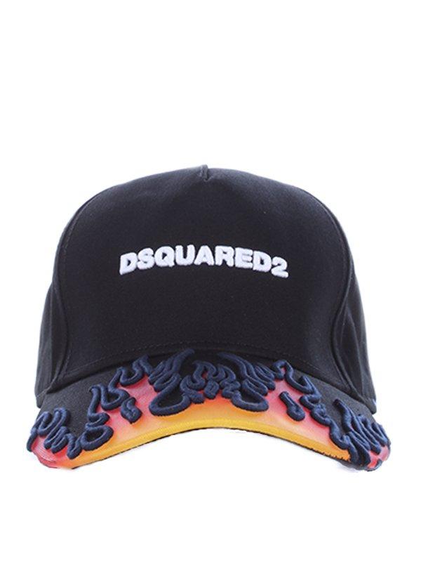 DSquared² Cotton Dsquared 2 Flame Printed Logo Embroidered Cap in Black for  Men | Lyst
