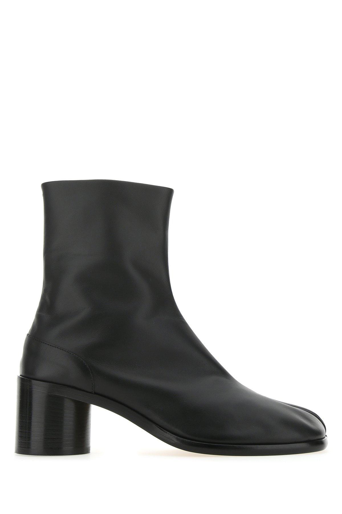 Maison Margiela Leather Tabi Boots in Black for Men Lyst