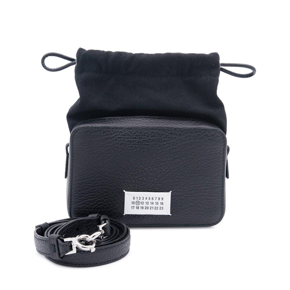 Maison Margiela Logo Patch Small Satchel Bag in Black for