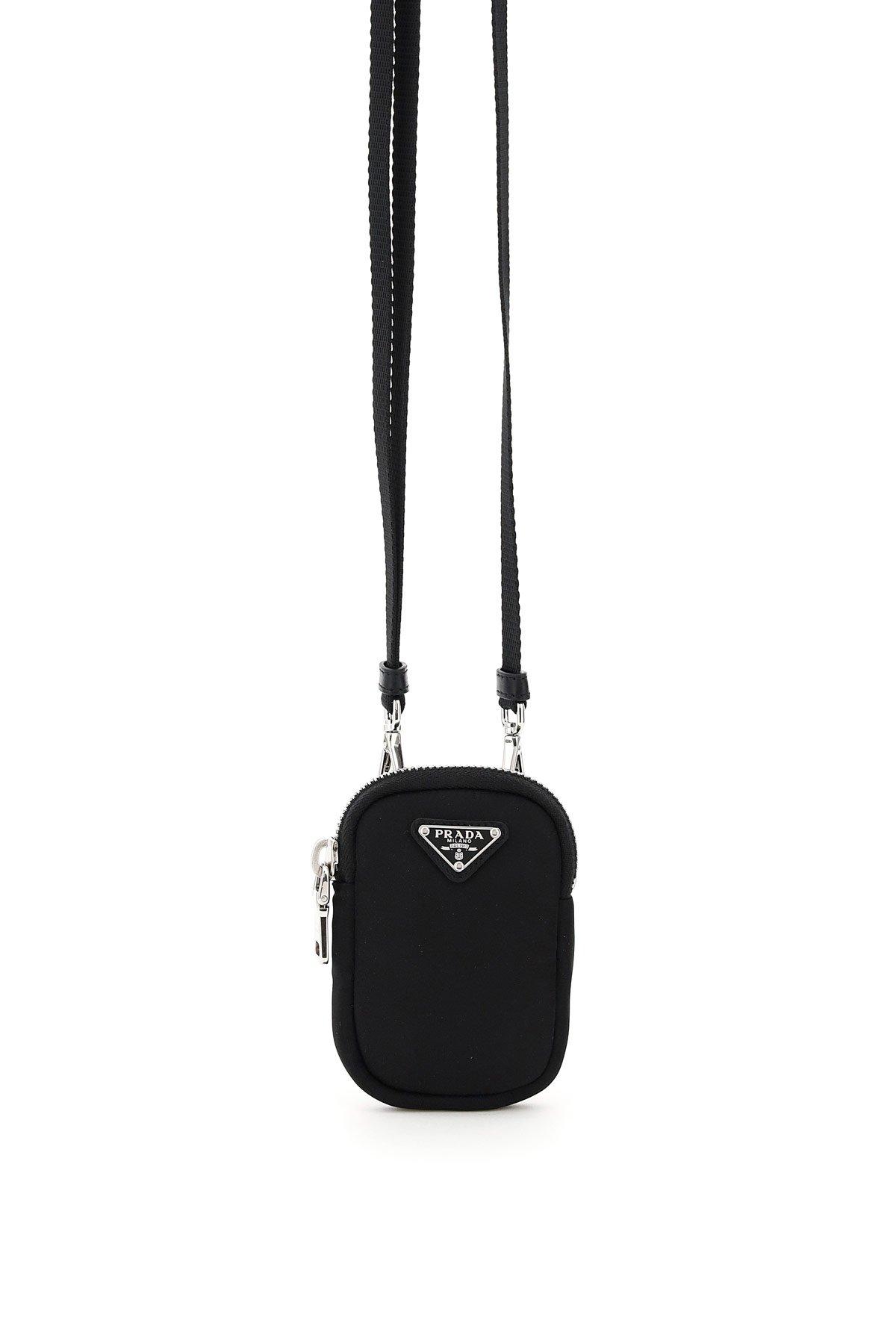 Prada Synthetic Mini Pouch With Shoulder Strap in Black | Lyst