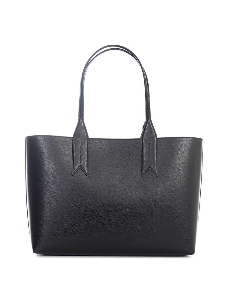 Emporio Armani logo-charm quilted shoulder bag - Black