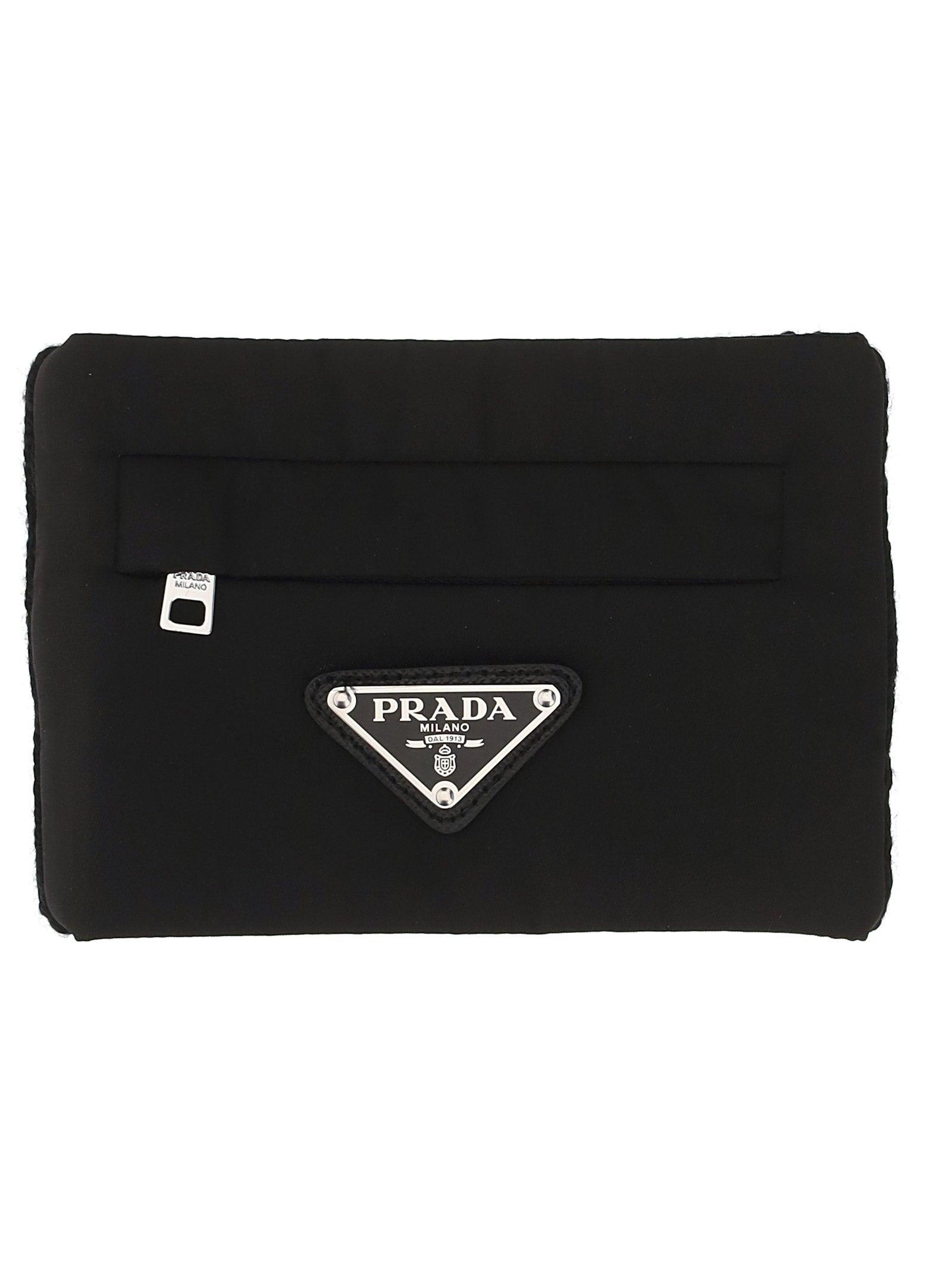 prada logo plaque wallet