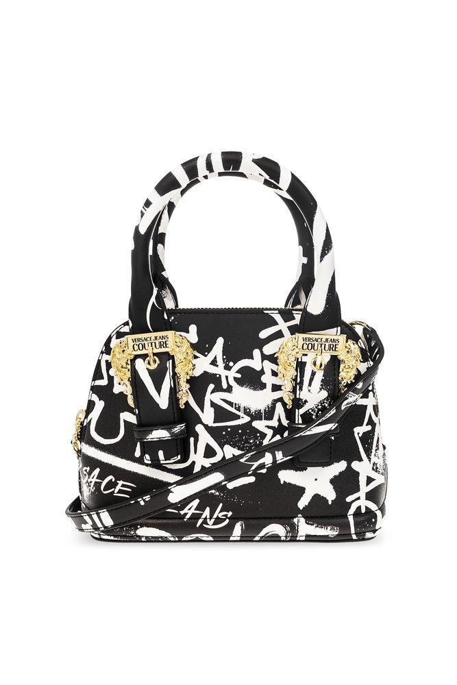 Versace Jeans Couture Graffiti Printed Zipped Tote Bag in Black | Lyst