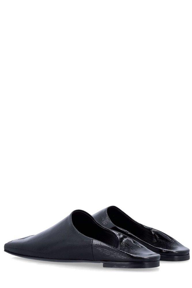 サンダル・ミュール COURREGES SLEEK LEATHER MULE Courreges Logo-Embellished Leather Mules | Saks Fifth Avenue