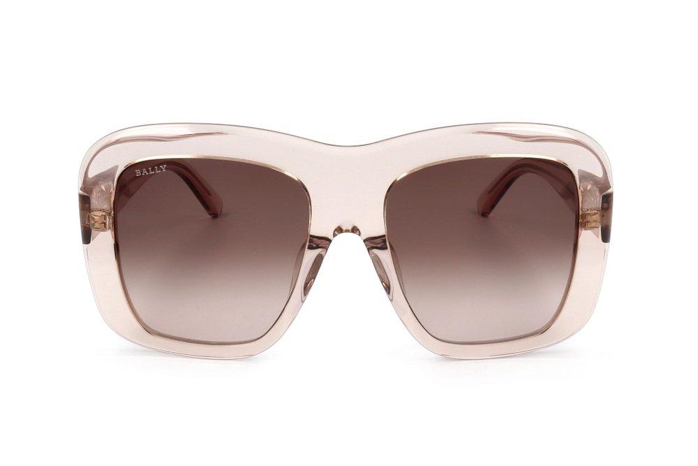 サングラス Bally Sunglasses BY0103H 28T Pink Oversized l Frame 2024 Steampunk Pink Y2K Silver Futuristic Sunglasses Women