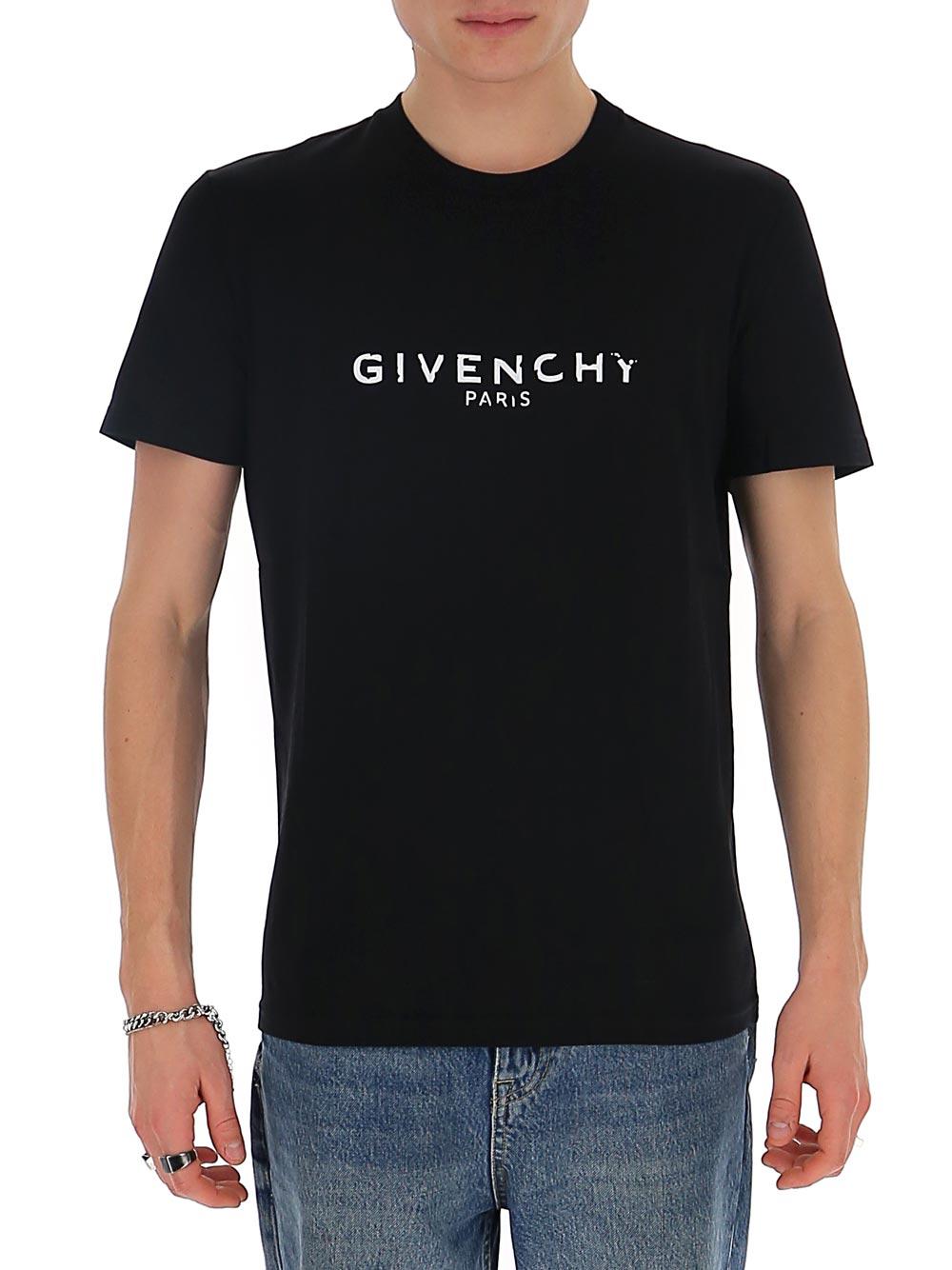 Givenchy Cotton Paris Slim Fit T-shirt in Black for Men - Lyst